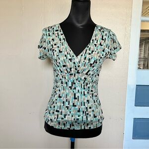 Axcess Y2k abstract patterned baby doll top